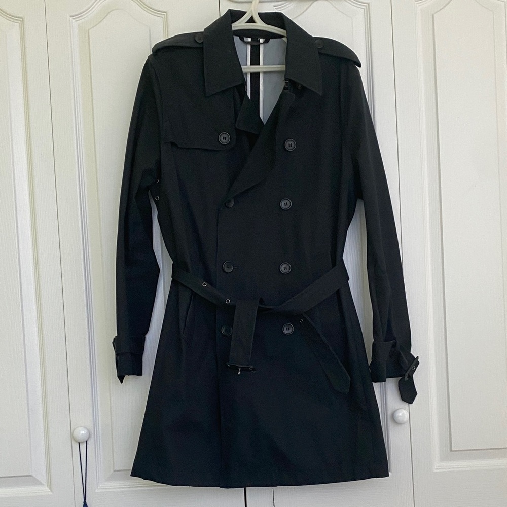 H&M Men's Classic Black Trench Coat